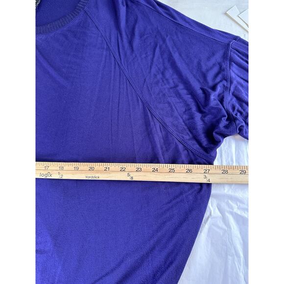 Lane Bryant Women’s Sz 18/20 Pullover Sweater Purple Light Weight Boxy Lagenlook - Picture 13 of 14